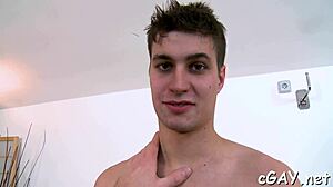 Huge shlong in gay porn scene.