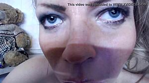 How does this horny babe handle wet anal toys and big cumshots?