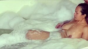 Agarabas and Olpr perform blowjob and kissing with cum on shaved ass in voyeur scene