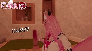 Cat girl kanako finds a dick and sees if she can fit on it