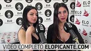 mielcita and almendra sucking banana with cream, swallowing it all, damn!