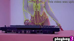 Amazing Latina teen Mia Valentine undresses, showing big tits and ass in lingerie 😘