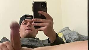 Sexy Frat Guy Joshuaaalewisss Strokes Huge Cock in Mirror, Cums Hard Everywhere!