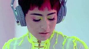 Amazing Latina teen Mia Valentine undresses, showing big tits and ass in lingerie 😘