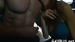 satisfying blow job with a gay cock sucking bareback