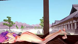 3d hentai cartoon with big ass and tits gets squirting handjob before ass creampie