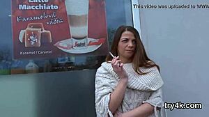 Sweet cutie gives blowjob in pov then gets vagina fucked