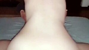 Wife Riding Cowgirl Style Backwards on Her Old Husband