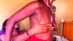 lady in red horny for shaved pussy licking