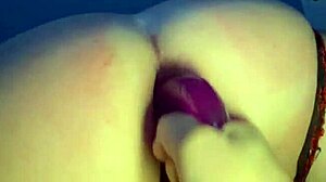 Curvy Housewife Receives Anal and Pussy Double Penetration in Bedroom Close-Up