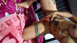 Luna Di Marco giving herself wild pleasure.