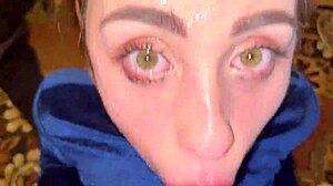 amazing intense facefuck ends with a wild throatpie finish