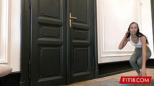 fit and skinny cayenne hots starts her first scene as a yoga instructor in hungary