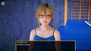 blonde teen plays game in family series