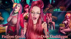 goddess in glasses demands more pay during jerk off instructions