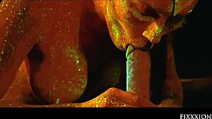 i'm the glow in the dark goddess fingering my shaved pussy with dildo solo.