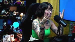 Martina Oliveira Shows Natural Tits During Podcast Interview in Public