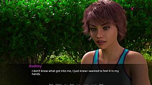 Audrey And John Watch Couple's Sex In 3D Game, She Gives Him Handjob At Dusklight Manor