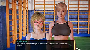 blonde teen plays game in family series