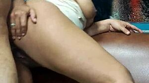 Latina Milf Swallows Big Cock in Gangbang