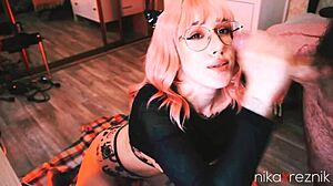 Amateur Blowjob from Cutie in Glasses