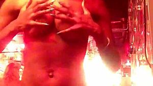 Ebonysweets Webcam Striptease with Ripped Clothes