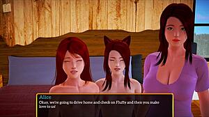 blonde teen plays game in family series