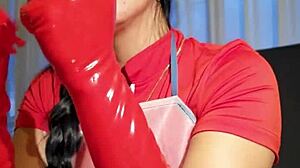 Latex Glove Fetish Play with Naughty Nurse