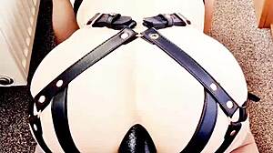 hekateがカジュアルに巨大ディルドを可愛い大きな尻にスライド