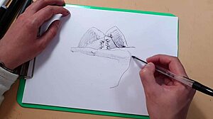 I sketched two beautiful sexy girls quickly with my ballpoint pen for fun.