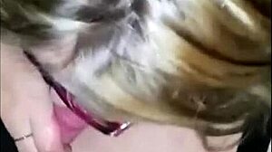 He cums on the BBW's massive tits during webcam