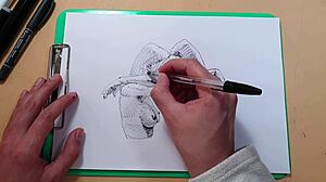 Am schițat rapid două fete frumoase sexy cu pixul meu pentru distracție