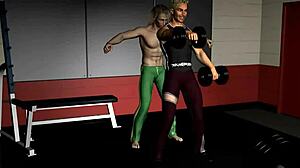 luv follows his gay personal trainer in anime style