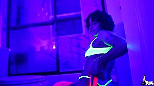 curly teaser dances in lingerie