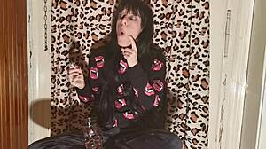 Smoking Goth Girl Chilling After a Long Backstage Day in HD, Pt2