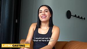 Latina amateur jizzed in homemade casting interview