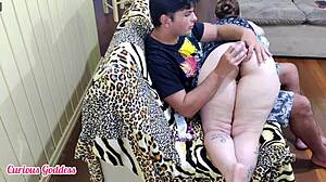 Curious goddess explores anal with husband's friend