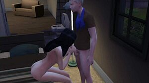 Step Sister Bends Over for Doggystyle