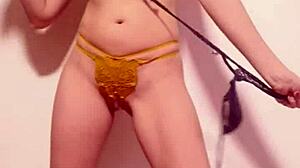 Bra Splitting Fetish With Natural Tits