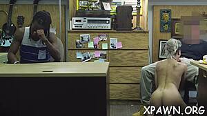 reality slut's shaved pussy gets hardcore pounding