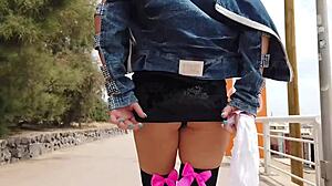 Watch Her Squirt During Public Masturbation on the Beach!