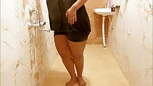 myanmar sexy milf bathing in the shower, so hot