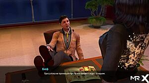 Fashionbusiness - Groping her breasts in wild 3D game action.