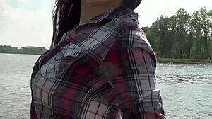 czech beauty flashes pussy in public on xczech com