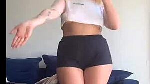 Blonde Titties Bounce During Workout!