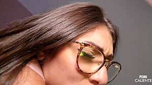 i grabbed mel khalifa d4 and came on her glasses, moaning with small tits orgasm passion.