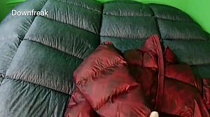 First-time POV video: Rubbing down jacket to orgasm