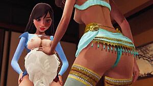 Just saw Mulan, Elsa, and Jasmine in a wild 3D futa threesome!