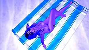 Moonlit self-pleasuring session!