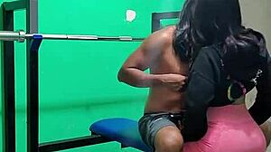 girl who likes exercise gets fucked at home